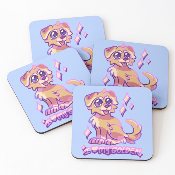 Item preview, "I love my golden" - Chibi Golden Retriever designed and sold by itcouldbechibi.