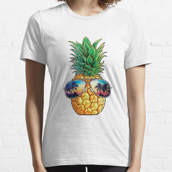 Women's Fitted Hawaiian Shirt Golden Pineapples - Shaka Time