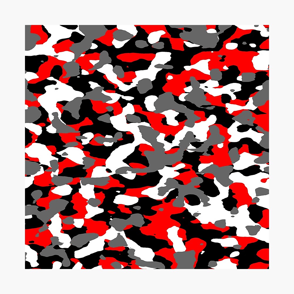 Camouflage rouge et noir Poster
