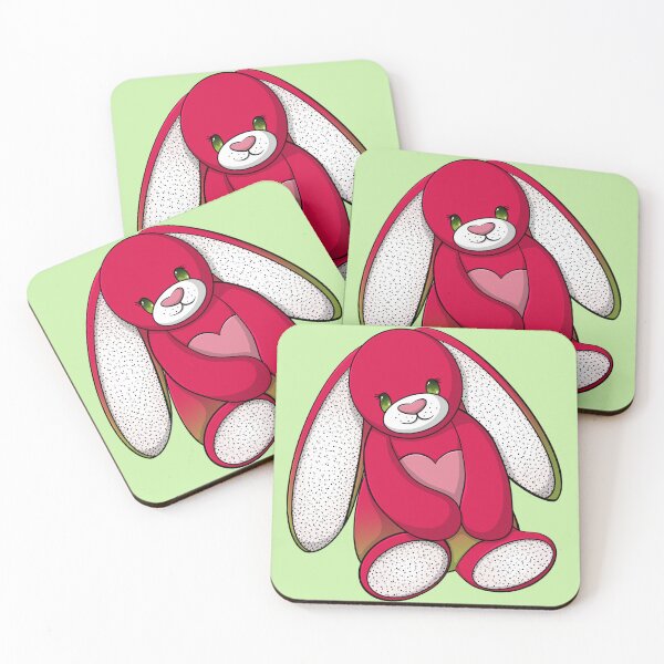 Item preview, Dragonfruit Themed Bunny Hugging A Heart designed and sold by NLDStudios.