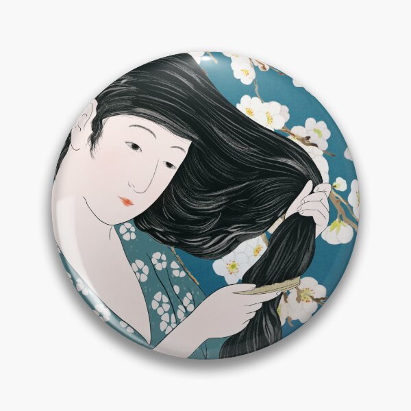Item preview,  Combing her Hair 1920 under white plum flowers  designed and sold by SelenePaintings .