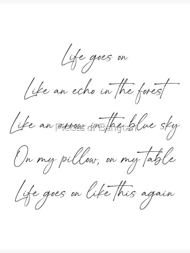 Life Goes On BTS Poster BTS Album Song Lyrics Print Kpop 