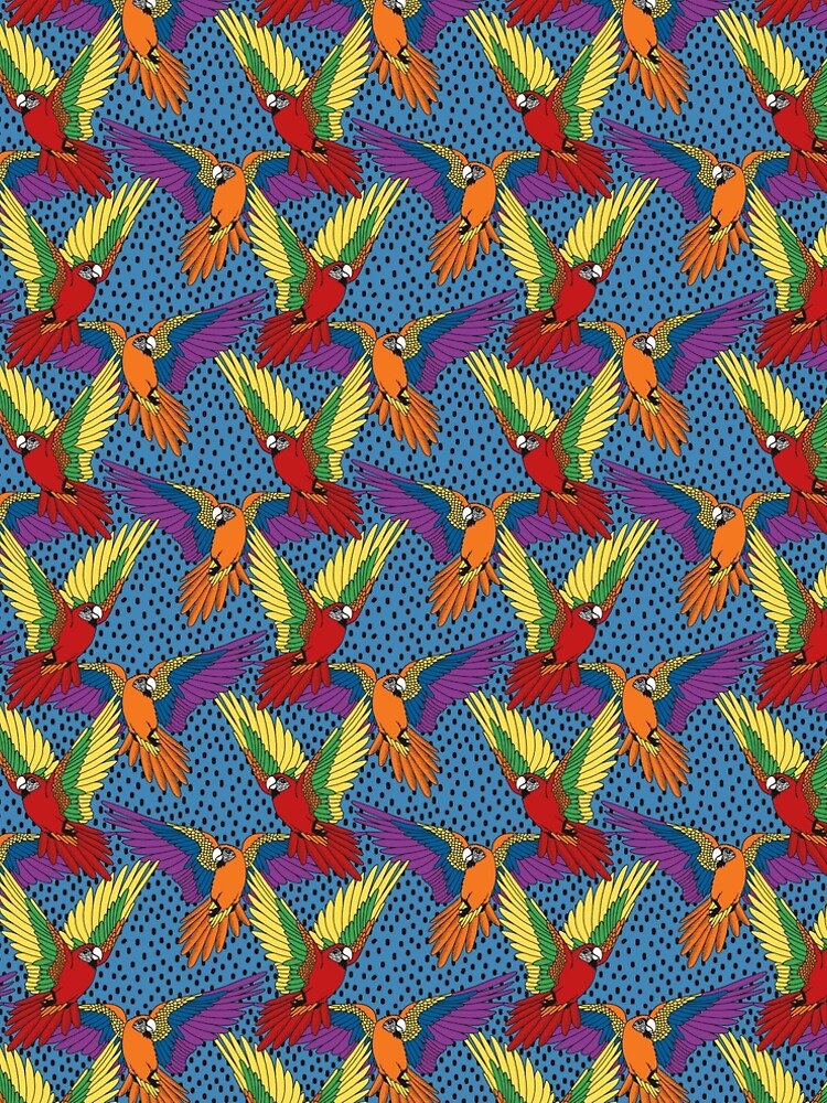 Thumbnail 4 of 4, A-Line Dress, Flight of Freedom & Pride Rainbow Parrots designed and sold by DelightfullyDo.