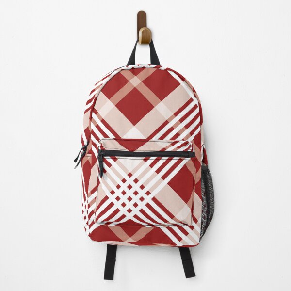 Item preview, Red and White Four Lines Diagonal Checked Square Diamond Geometric Pattern designed and sold by Moyanana.