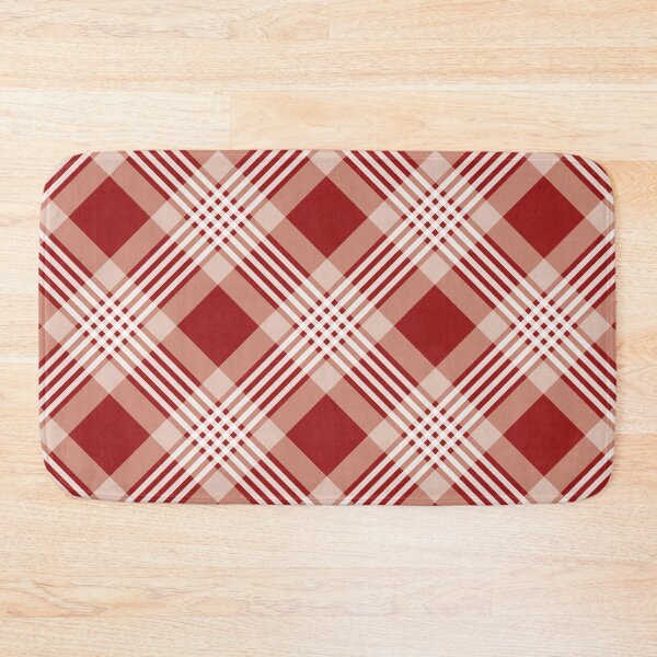 Item preview, Red and White Four Lines Symmetry Diagonal Checked Square Diamond Geometric Pattern designed and sold by Moyanana.
