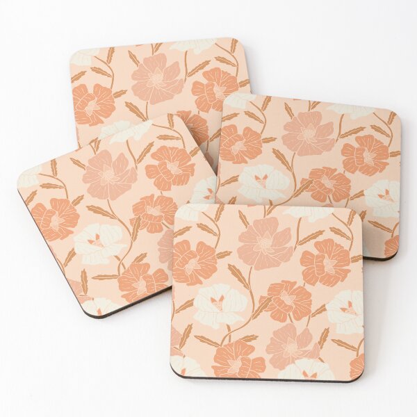 Item preview, Papaya Peach Poppy Floral Flowers designed and sold by Erin Kendal.