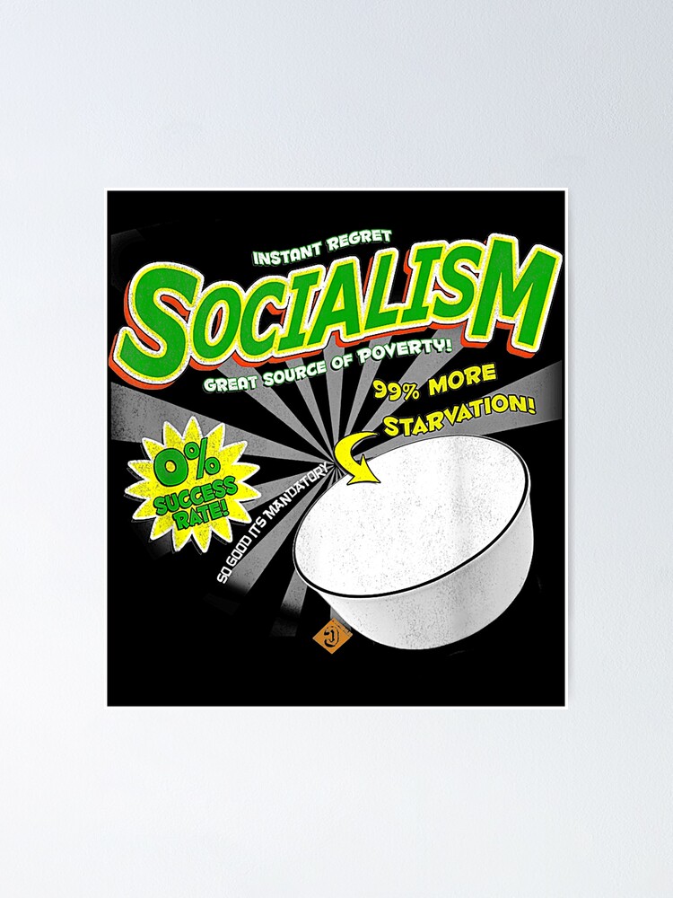 Socialism Cereal Box Funny T-Shirt | Great Source Of Poverty