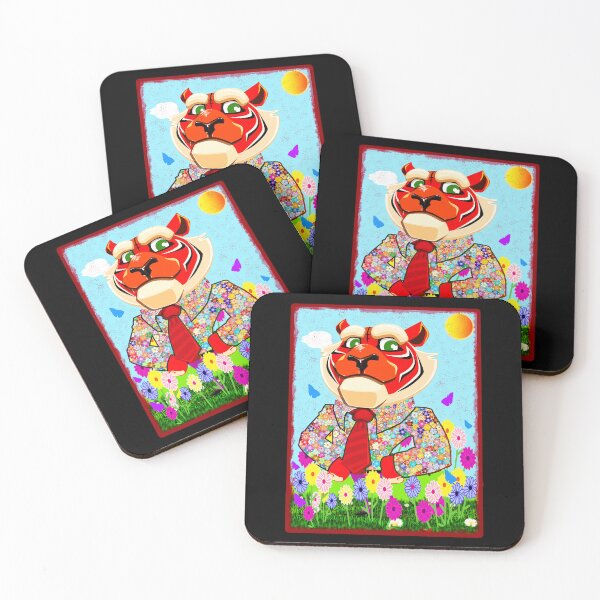 Item preview, cute Tiger With Flowers. designed and sold by ESAMSTORE.