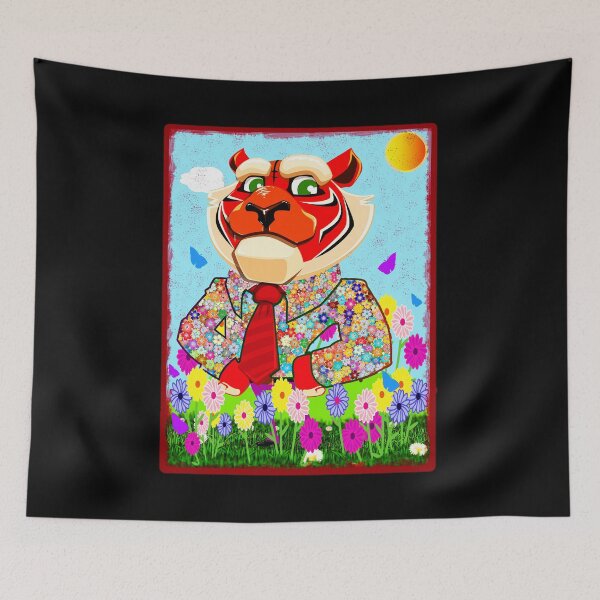 Item preview, cute Tiger With Flowers. designed and sold by ESAMSTORE.
