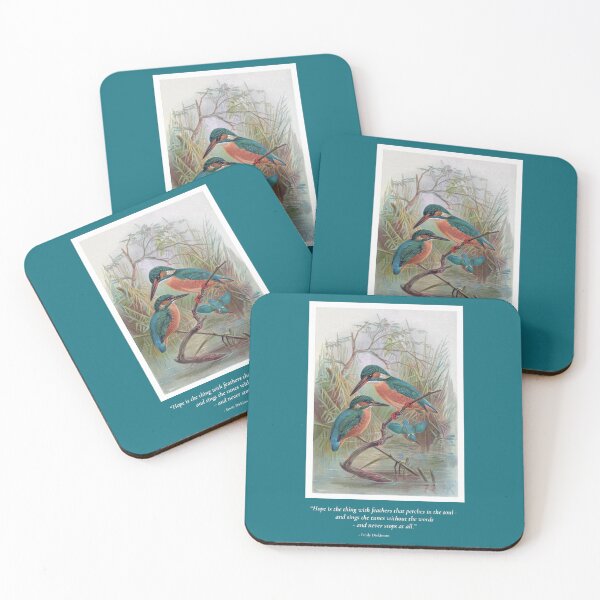 Item preview, Common Kingfisher (Alcedo atthis) with Quote from Emily Dickinson designed and sold by TheCurators.