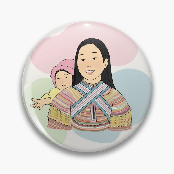 Artikelvorschau, Hmong-Mädchen mit kleiner Schwester (meiyudesigns) entworfen und verkauft von meiyudesigns.