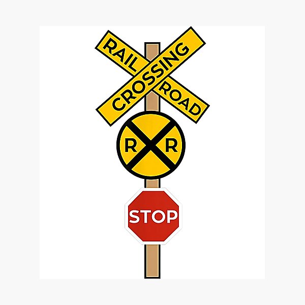 Railroad Crossing Road Sign Crossing railroad-crossing-road-sign-crossing-photographic-print-for-sale-by-jauenieu83-redbubble