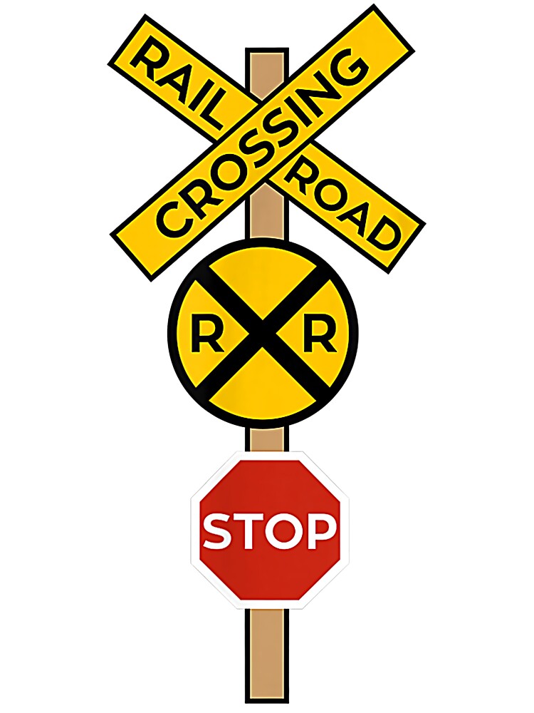 Railroad Crossing Road Sign Crossing Kids T-Shirt for Sale by