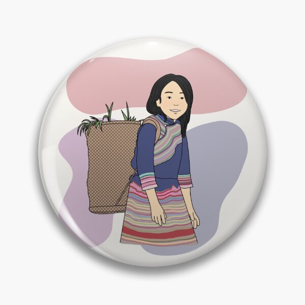 Artikelvorschau, Hmong-Mädchen mit Korb (meiyudesigns) entworfen und verkauft von meiyudesigns.