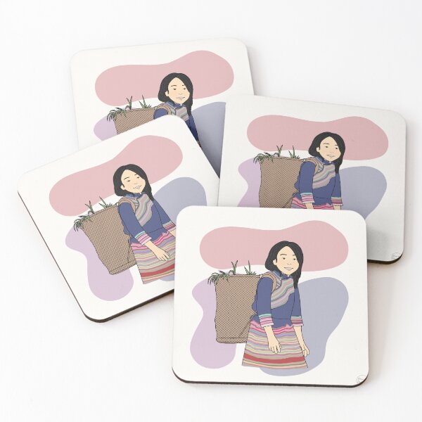 Item preview, Hmong Girl with Basket (meiyudesigns) designed and sold by meiyudesigns.