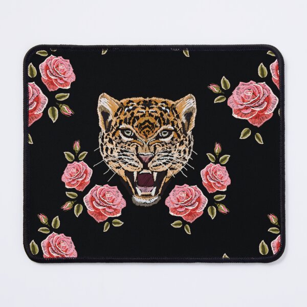 Item preview, Colorful floral embroidery leopard designed and sold by Mnightsa.