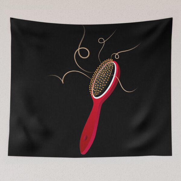 Item preview, Cepillo de pelo negro y rojo - Serie de arte de baño colorido designed and sold by garzonetto.