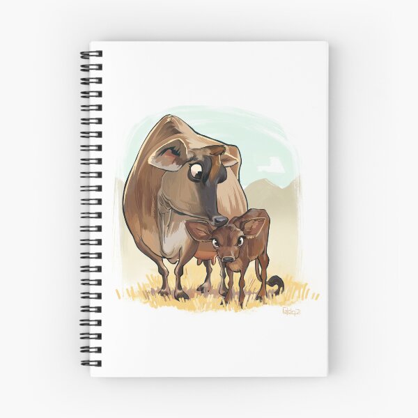 Item preview, Cute Cartoon Jersey Cows, Mother Cow and Calf designed and sold by Emo Barkz.
