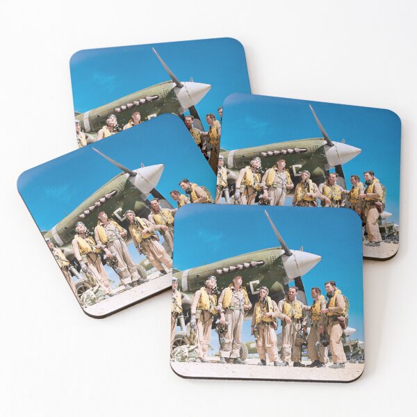 Item preview, RNZAF pilots next to P-40N "Gloria Lyons" (close up) designed and sold by Rarity-Color.