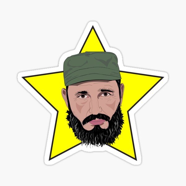Fidel Castro Against Yellow Star Sticker