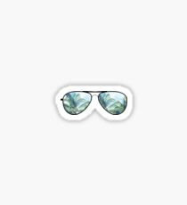 Aviator Palm Tree Sunglass Sticker Sticker
