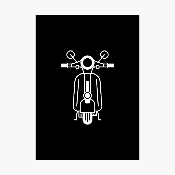 Aperçu de l'œuvre Illustration d'un scooter noir et blanc stylisé (moto) créée et vendue par iswenyi.