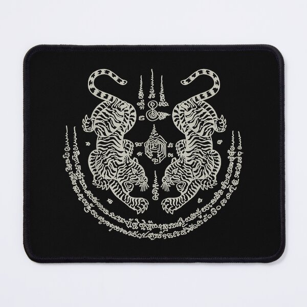 Item preview, Sak Yant Thai Tattoo Twin Tiger Muay Magical Thailand Gift designed and sold by Saminuthe.