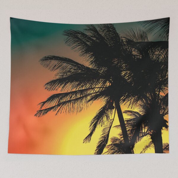 Item preview, Tropical palm trees, sunset, colorful designed and sold by cutecrazytshirt.