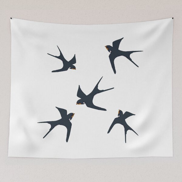 Item preview, Flock of Swallows, Birds for Females, Barn Swallows designed and sold by Kirei-Lily.