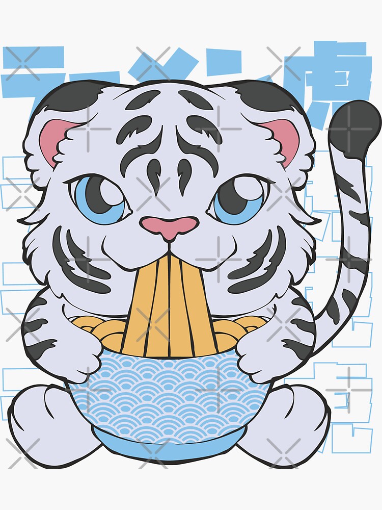 White Baby Tiger Sticker for Sale by Strivient