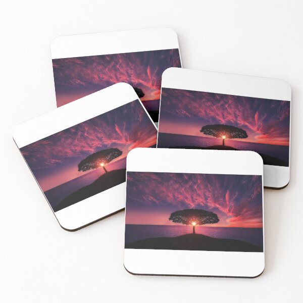 Item preview, Sunset Beautiful View In The Ocean In The Back Of Tree designed and sold by Bromos Merch.
