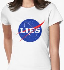 NASA LIES LOGO Women's Fitted T-Shirt