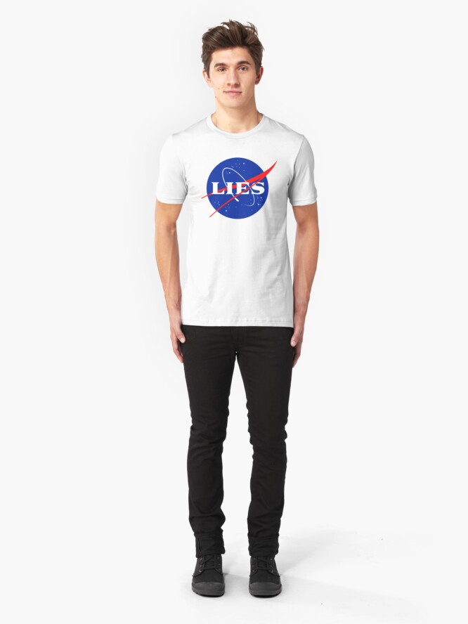 Alternate view of NASA LIES LOGO Slim Fit T-Shirt
