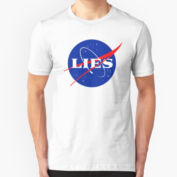 NASA LIES LOGO Slim Fit T-Shirt