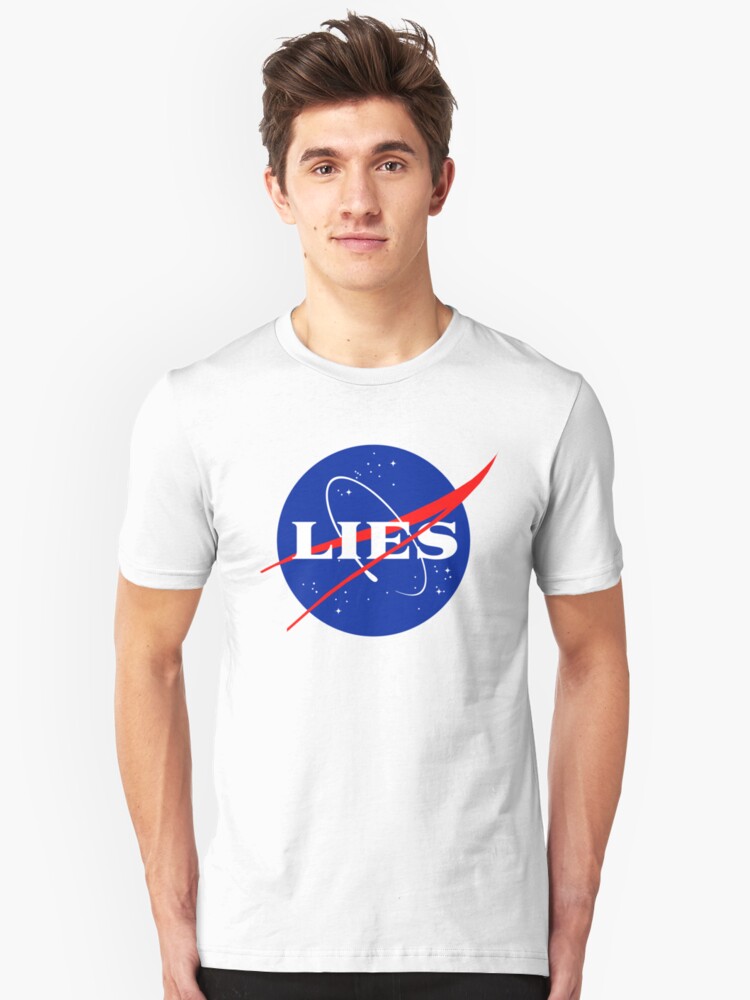 Alternate view of NASA LIES LOGO Slim Fit T-Shirt
