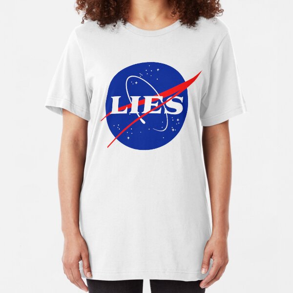 NASA LIES LOGO Slim Fit T-Shirt