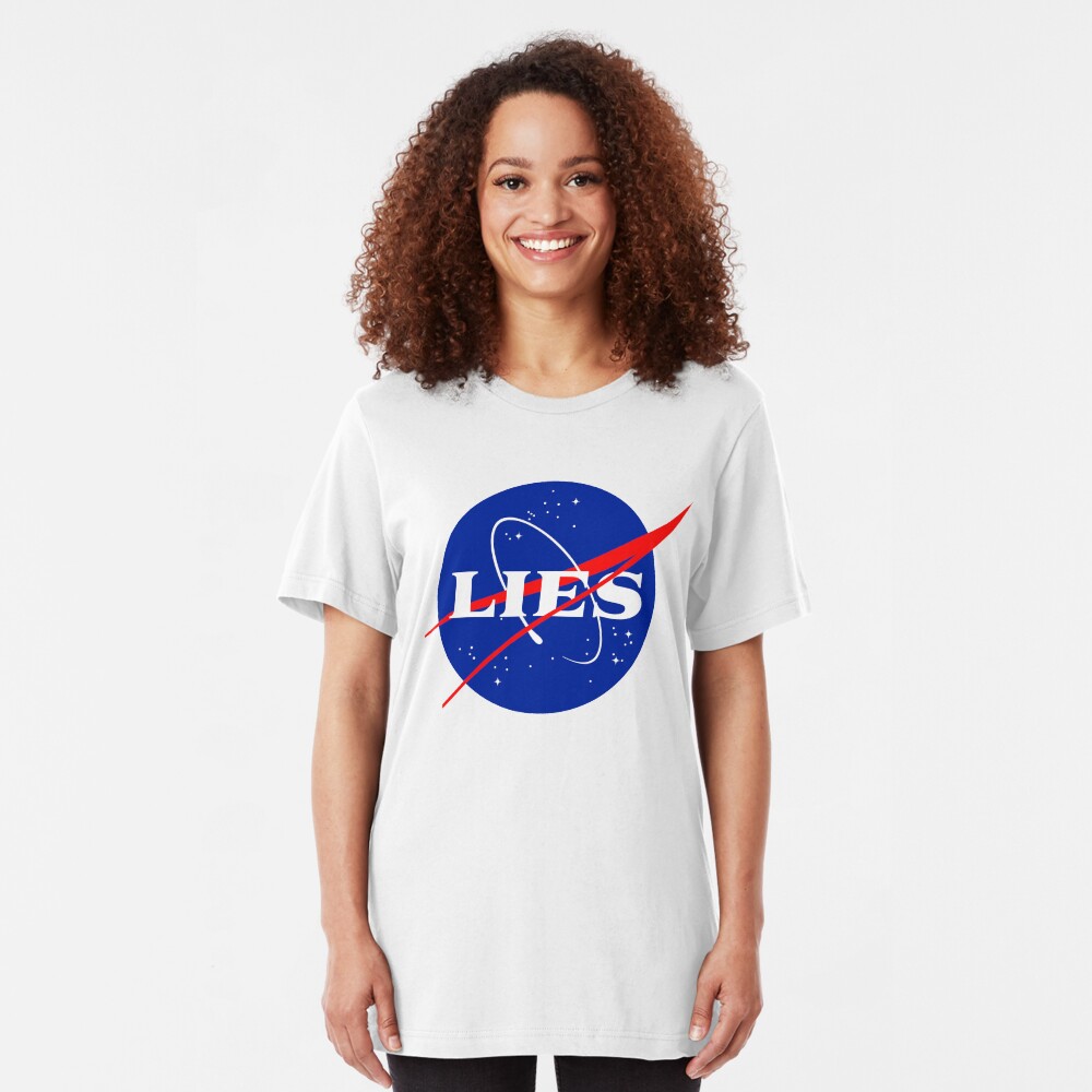 NASA LIES LOGO Slim Fit T-Shirt