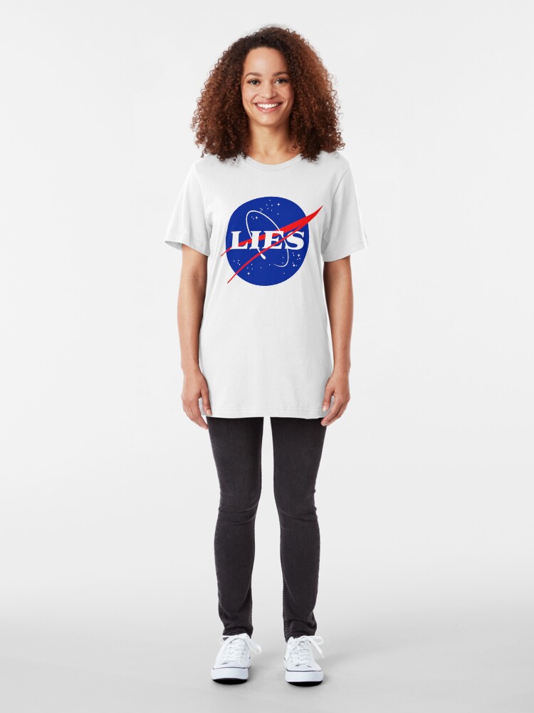 Alternate view of NASA LIES LOGO Slim Fit T-Shirt
