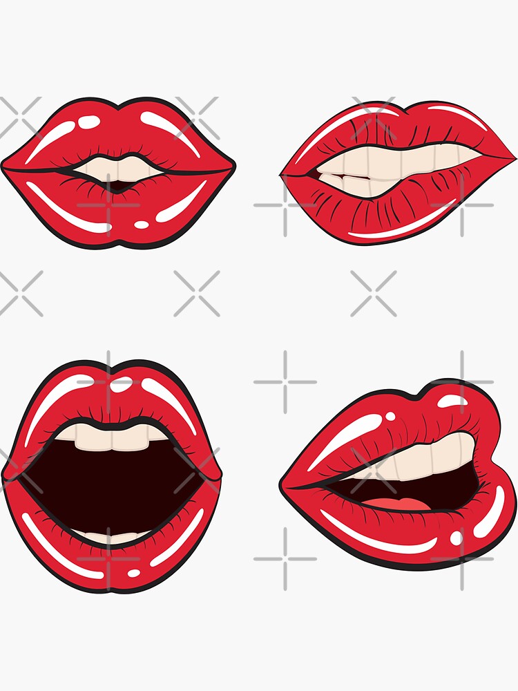 Sexy Red Lips Hot Lips Sexy Lips Sticker For Sale By Sixtyzen