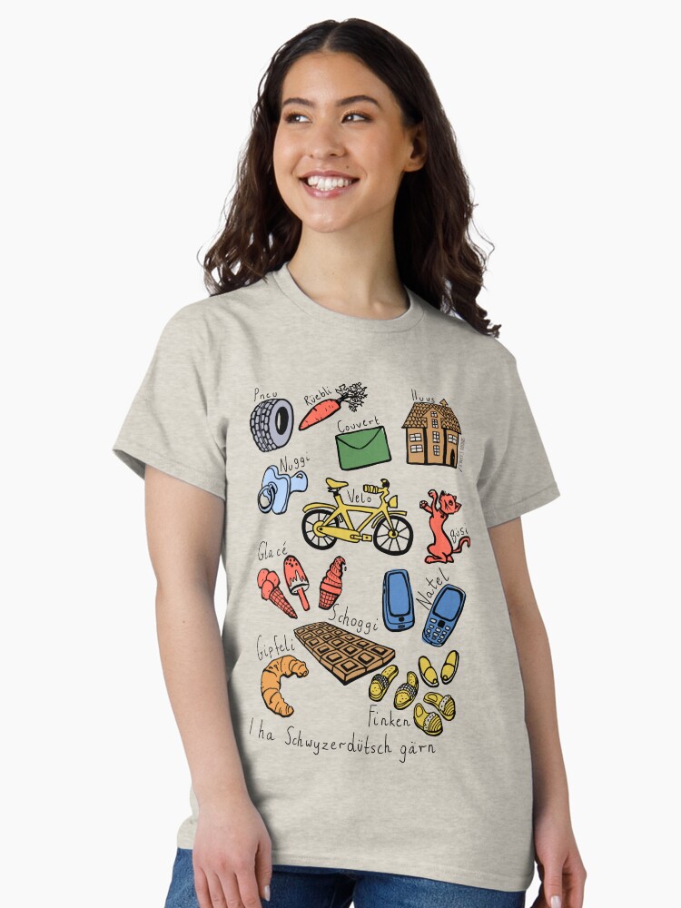 Thumbnail 2 of 7, Classic T-Shirt, I love Swissgerman. I ha Schwyzerdütsch gärn. designed and sold by SandraEichner.