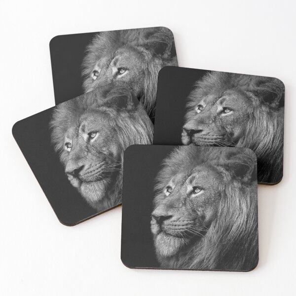 Item preview, African male lion , wildlife animal Black and white designed and sold by MarketVisionAV.