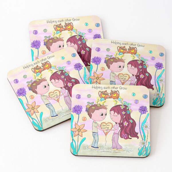 Item preview, Couple Art Print, Coupling Partnership, Chibi Cartoon couple designed and sold by Medilludesign.