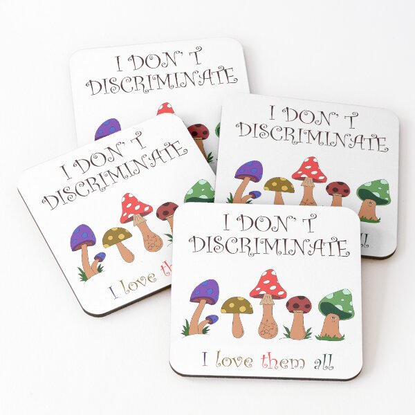 Item preview, I don't discriminate, I love them all. Funny colored magical fungi for mushrooms lovers designed and sold by cinemadnesshirt.