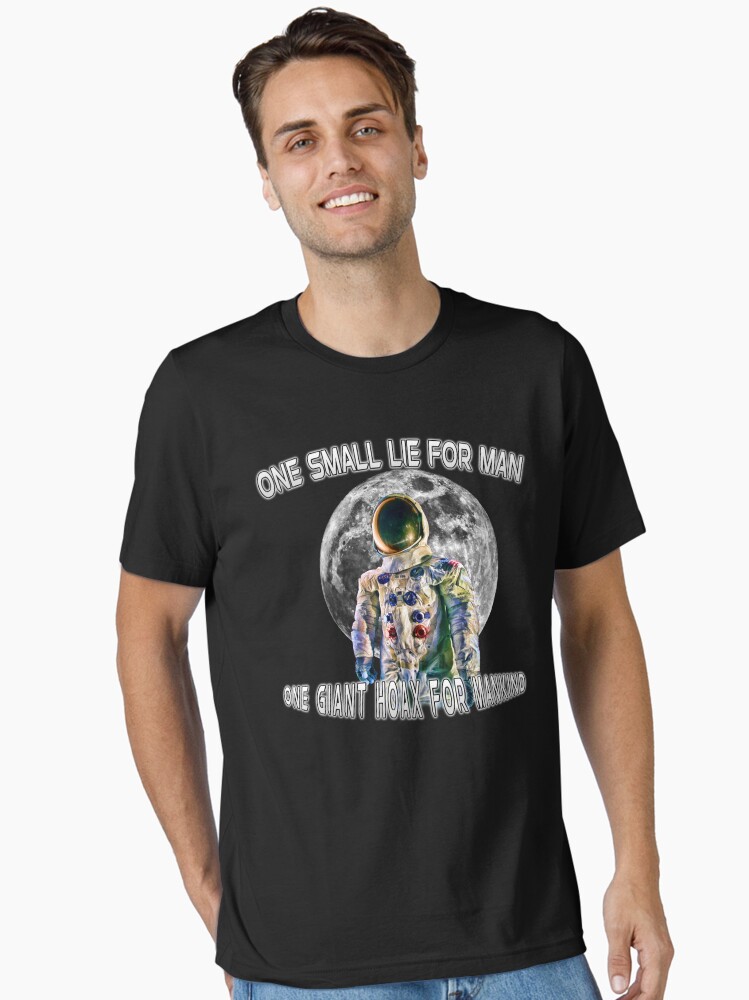 Thumbnail 1 of 7, Essential T-Shirt, NASA Lies Moon Landing Hoax designed and sold by ODDTV.