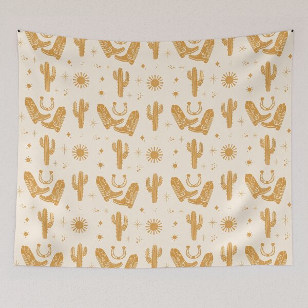 Item preview, Cowboy Boots Boho Yellow Pattern Western designed and sold by Groovysheck.
