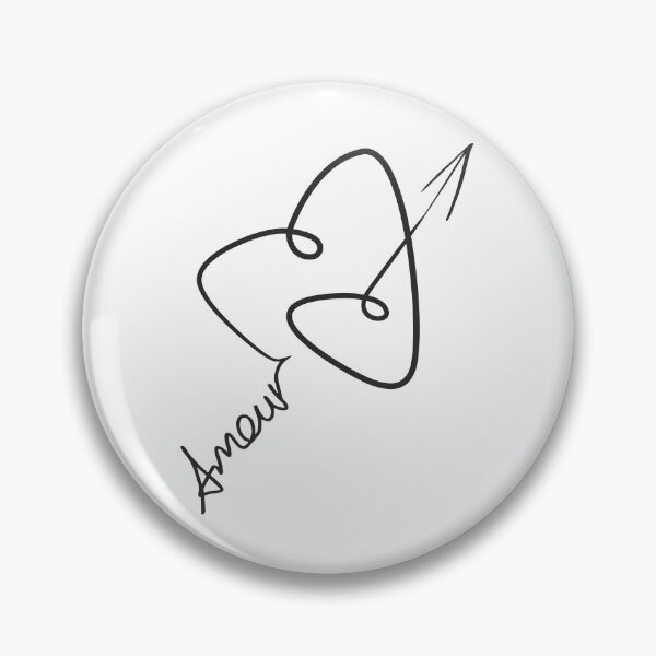 Item preview, Amour. Heart-shaped curved Cupid's dart (black print) designed and sold by Aceofspace3000.
