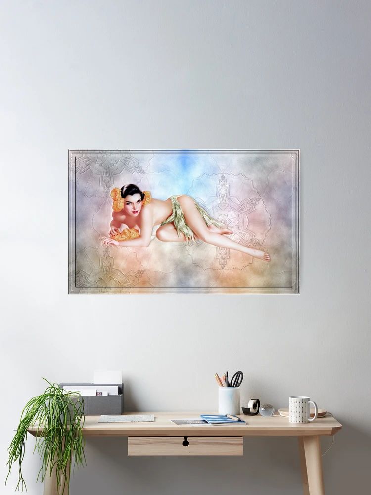 Island Girl by Alberto Vargas - A Native Beauty 2 Island Girl by Alberto Vargas Remastered Xzendor7 Classical Old Masters Reproductions designed and sold by xzendor7 Wall Decor Poster Art Print