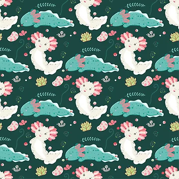 Artwork thumbnail, Axolotl Pattern Design by Youpattern