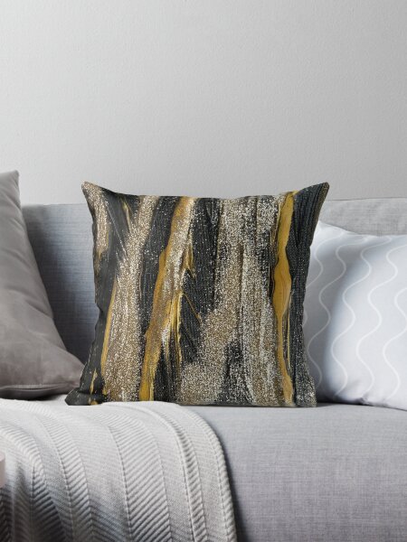 Item preview, Black and Gold Abstract Glitter Faux pattern designed and sold by Monika Howarth.