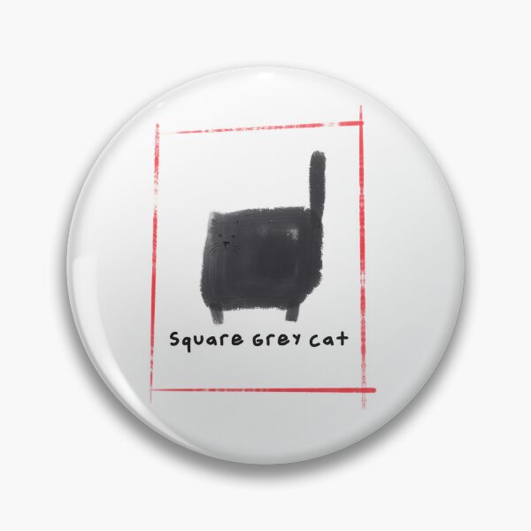 Item preview, gato cuadrado gris designed and sold by BigAndBug.